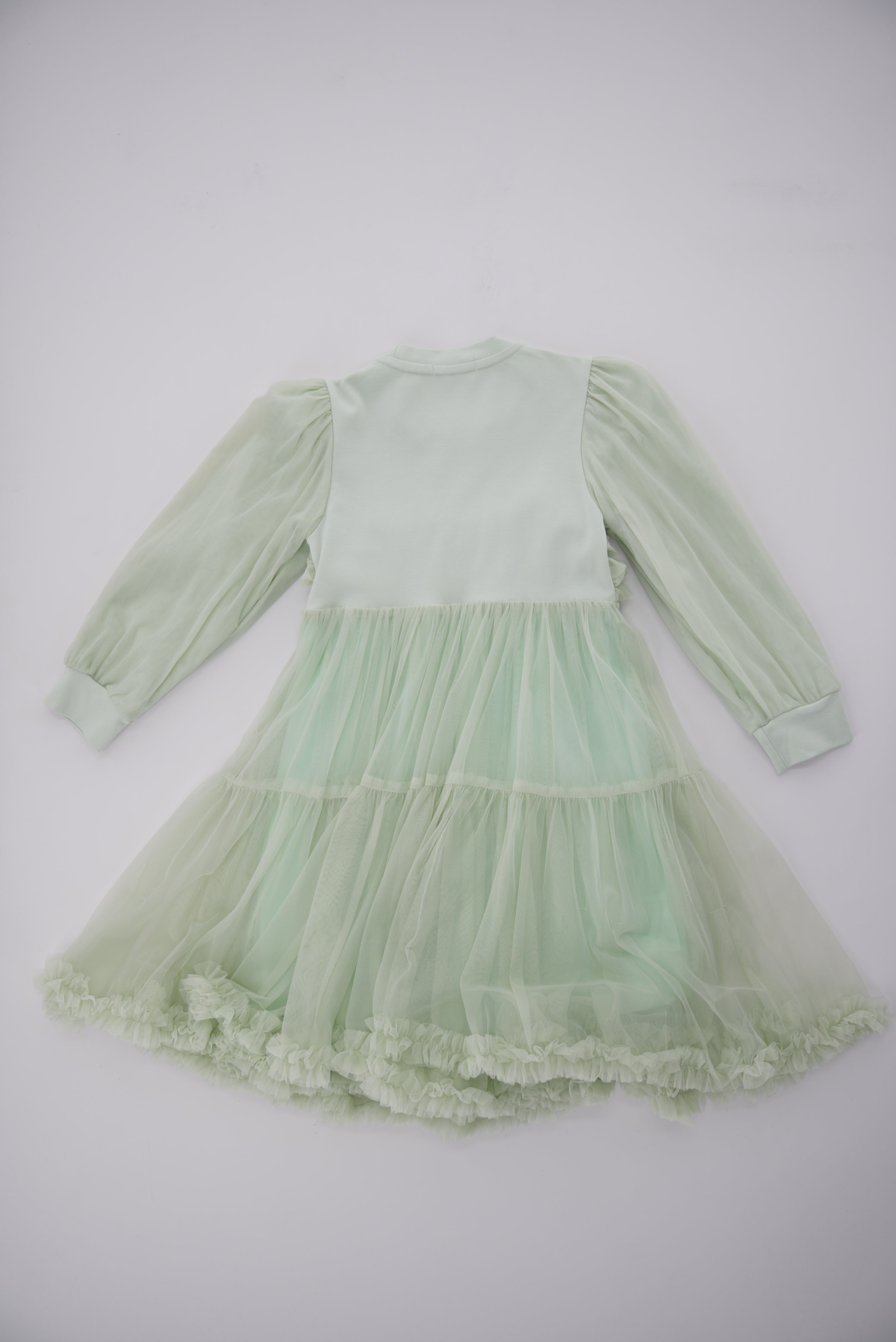 Green chiffon and cotton dress