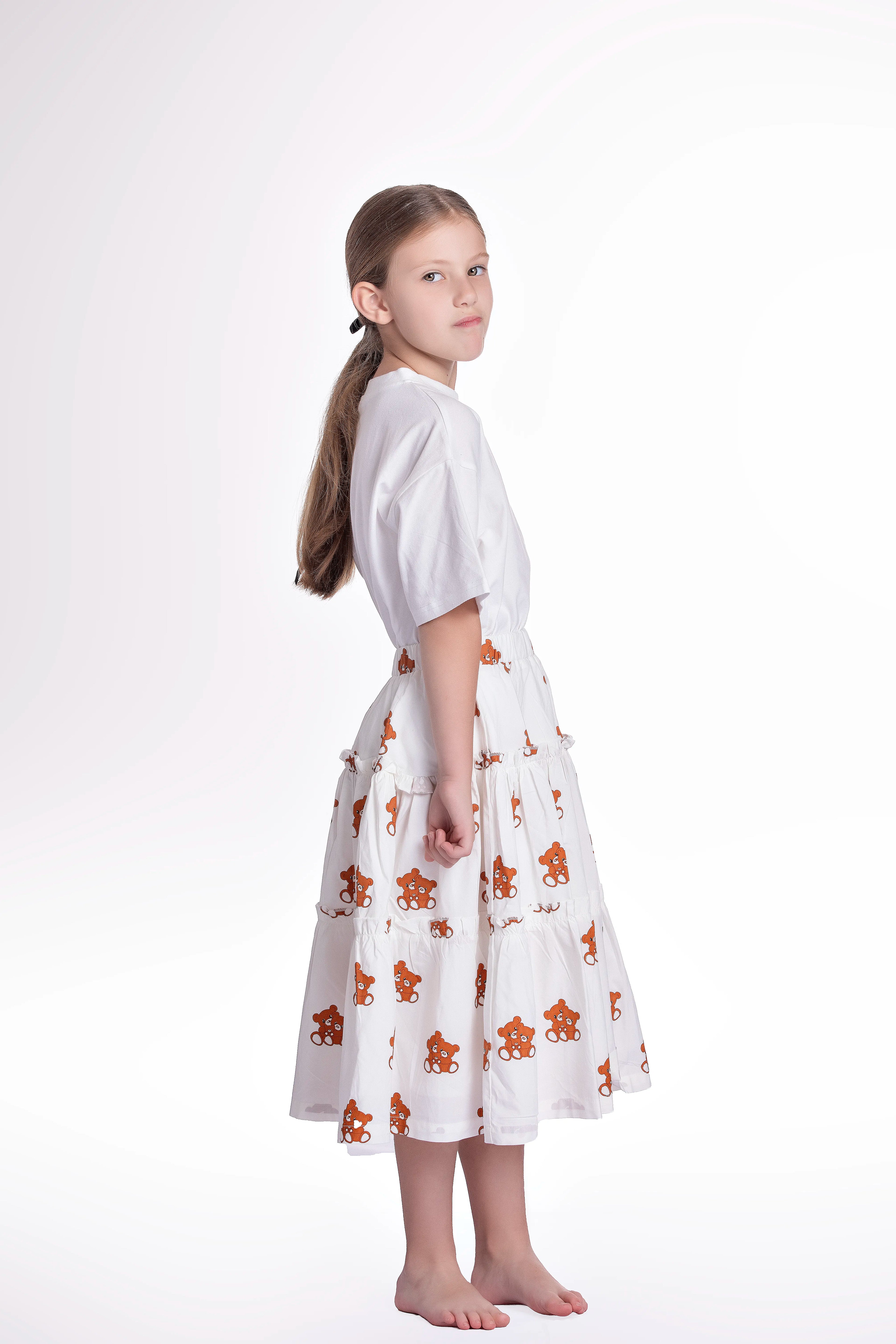 Teddy print skirt