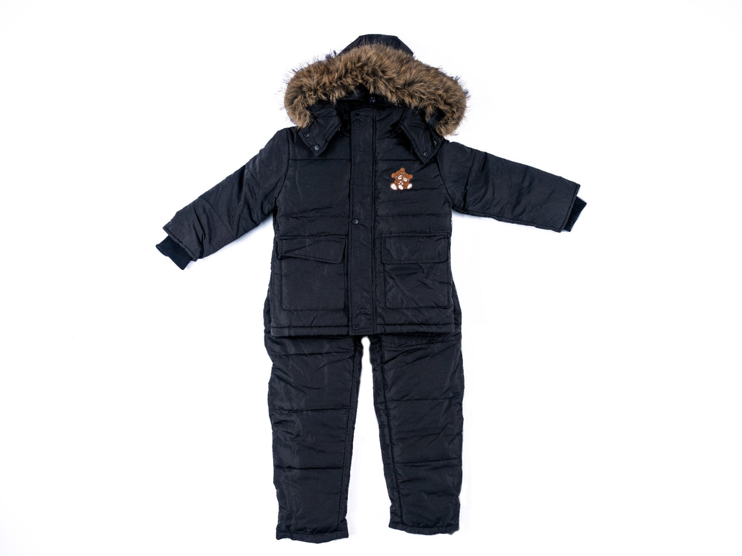 بدلة سكي أسود - قطن