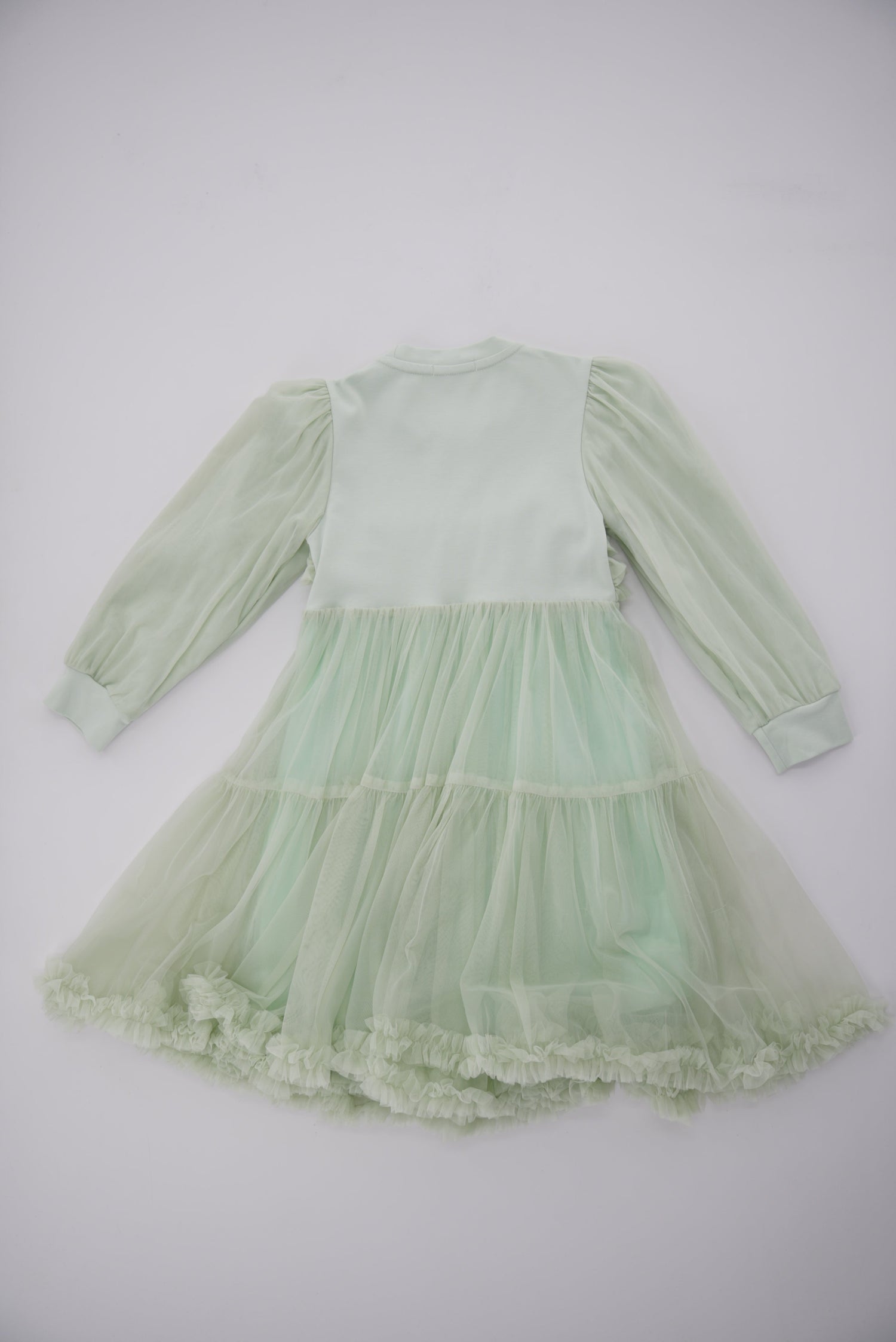 Green chiffon and cotton dress
