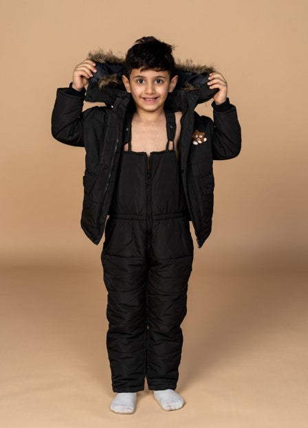 بدلة سكي أسود - قطن